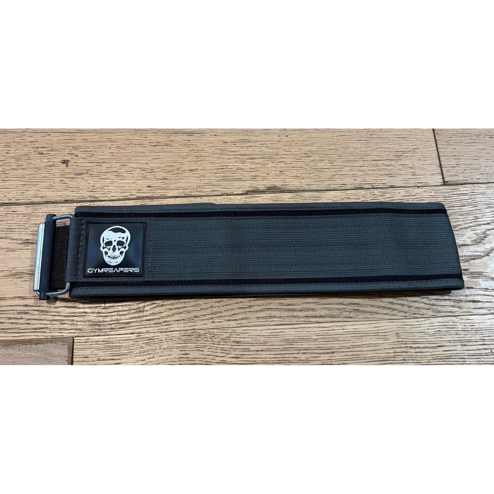 Gymreapers Quick Locking Weightlifting Belt XL Skullβ Logo Black Gray Support